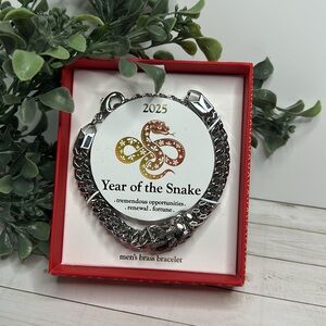 NIB 2025 Year Of The Snake Men’s Brass Bracelet NWT